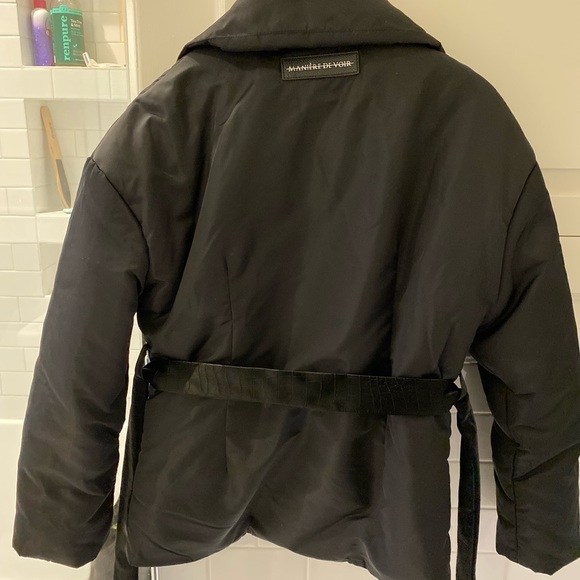 Nylon belted blazer jacket - Black - Picture 11 of 16